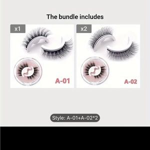3 Pairs of Women Self Adhesive Eyes Lashes 2 Styles